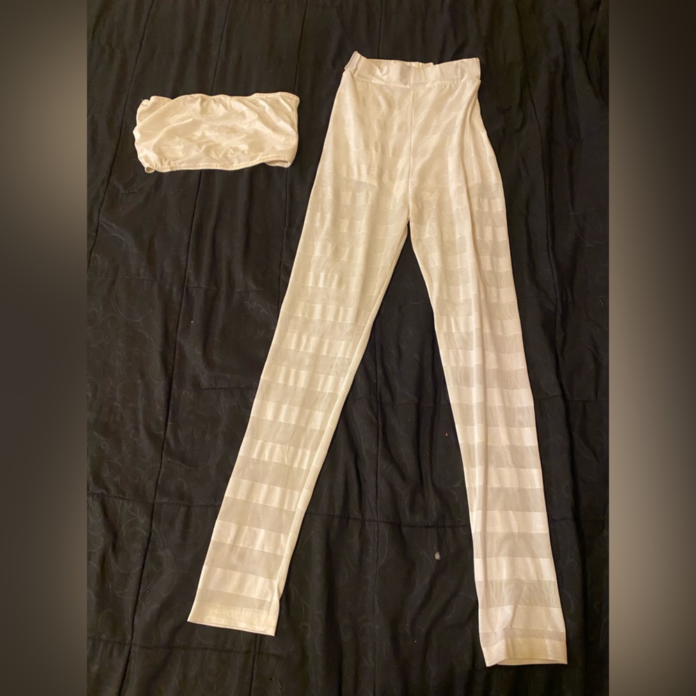 Two piece white tube top & pants